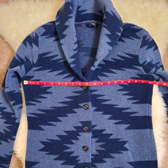 CHAPS Aztec Print Knit Button Long-Sleeve Cardigan - M - Picture 5 of 5